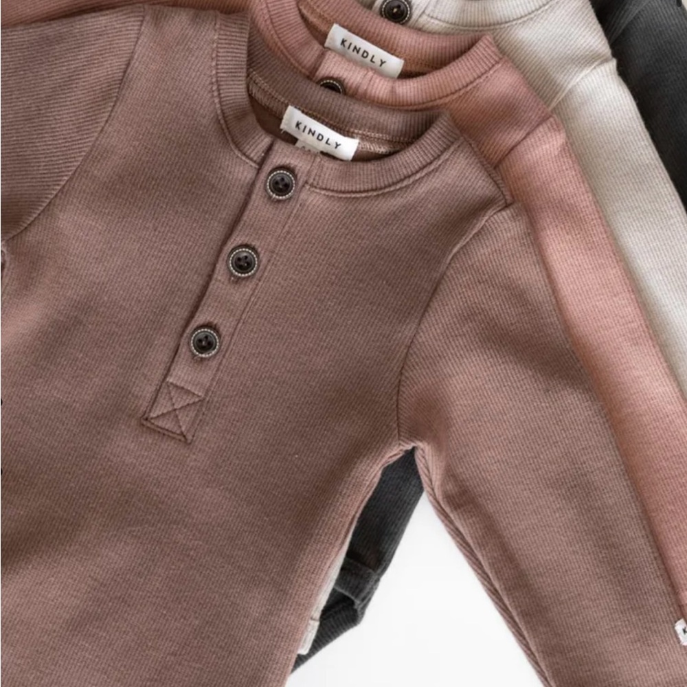 Organic Ribbed Kids Matching Set - Neutral Tones - Picture 6 of 8